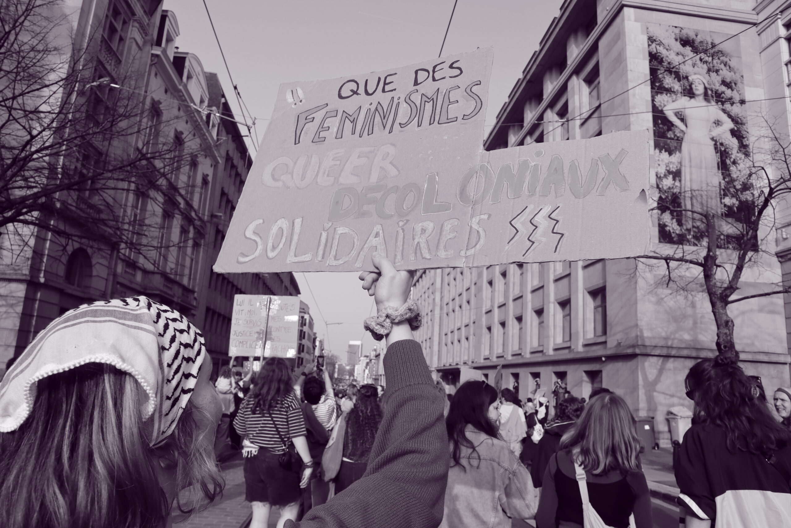 Manifestantes lors du 8 mars à Bruxelles